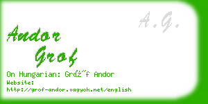 andor grof business card